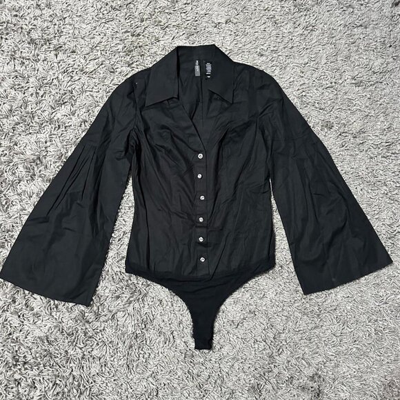 2000s NWT Bisou Bisou Flare Sleeve Body Suit Size Small - Picture 1 of 8
